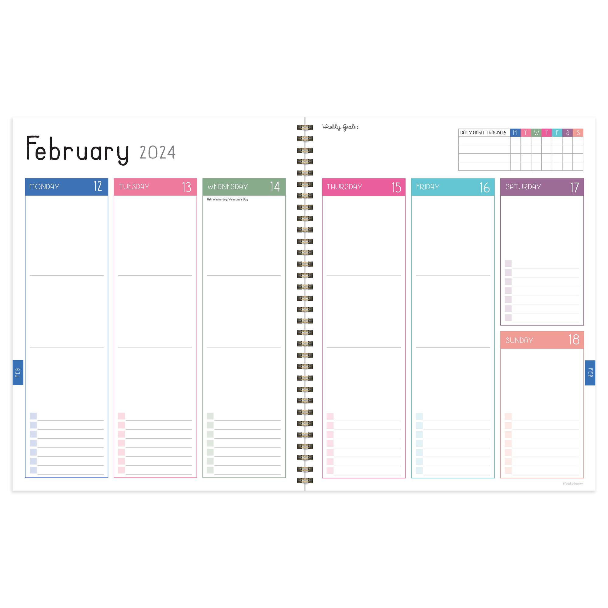TF Publishing 2024 Pink Plum Blush & Petal Large Planner